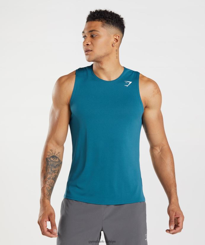 varış tankı erkeklerGymshark Atlantik mavisi 02H048934