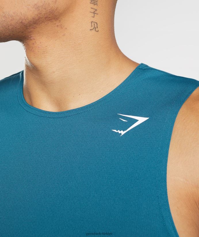 varış tankı erkeklerGymshark Atlantik mavisi 02H048934