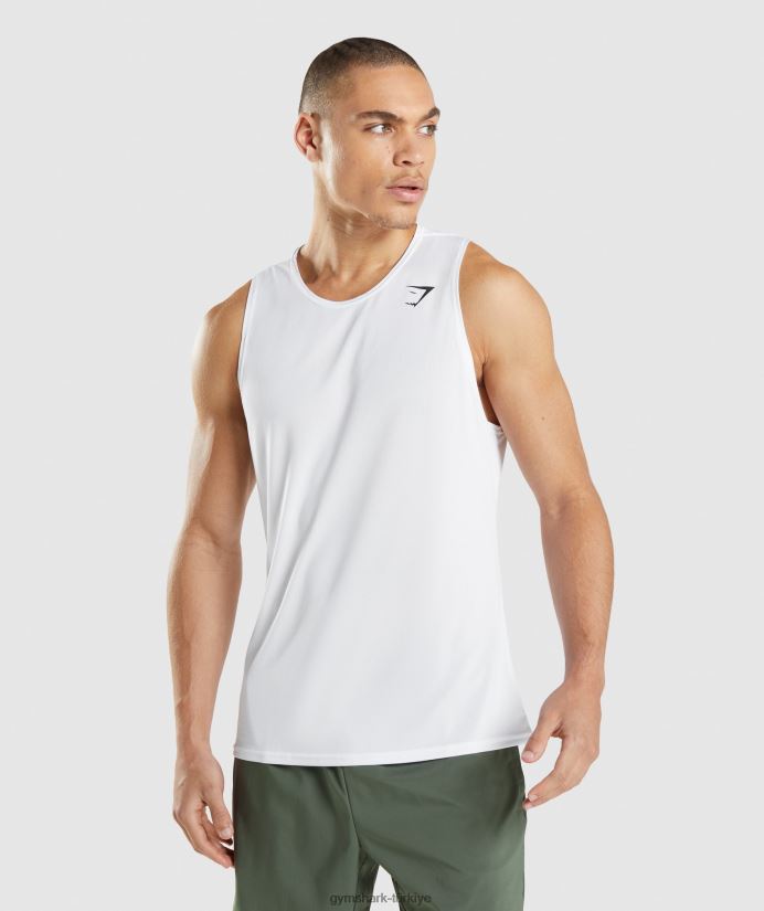 varış tankı erkeklerGymshark beyaz 02H048897
