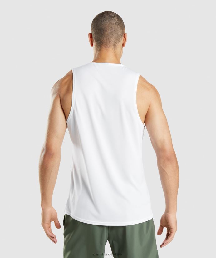 varış tankı erkeklerGymshark beyaz 02H048897
