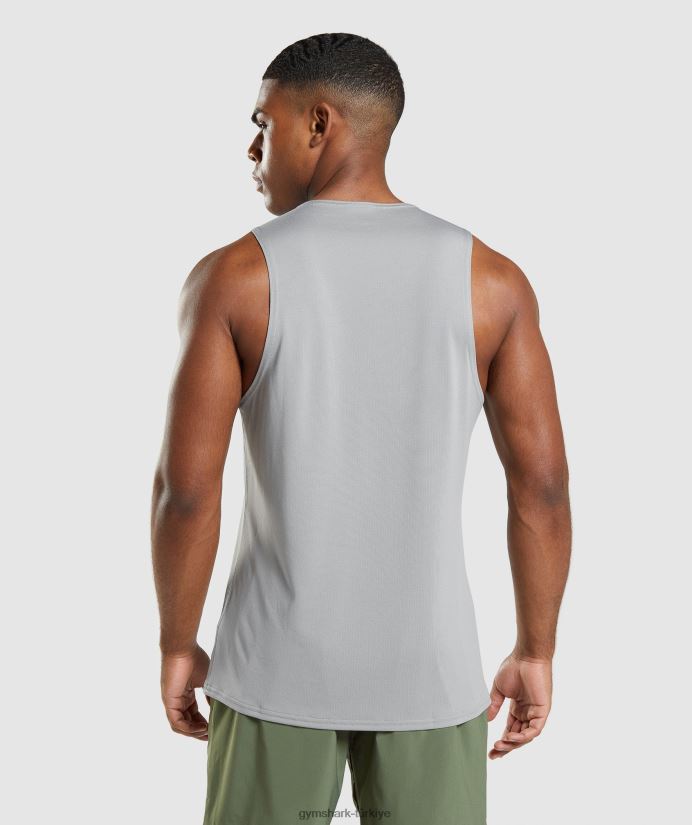 varış tankı erkeklerGymshark dumanlı gri 02H048953