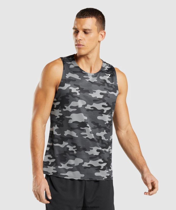 varış tankı erkeklerGymshark gri baskı 02H048902