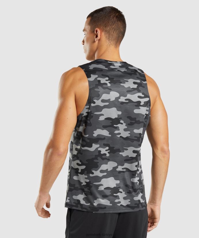 varış tankı erkeklerGymshark gri baskı 02H048902