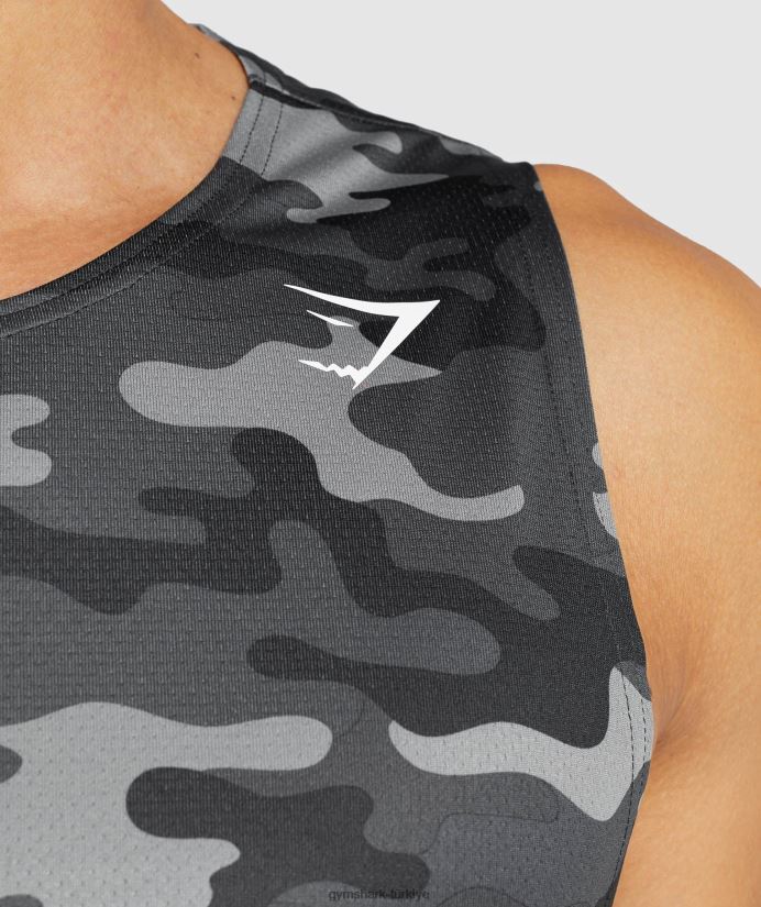 varış tankı erkeklerGymshark gri baskı 02H048902