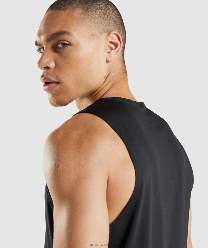 varış tankı erkeklerGymshark siyah 02H048884