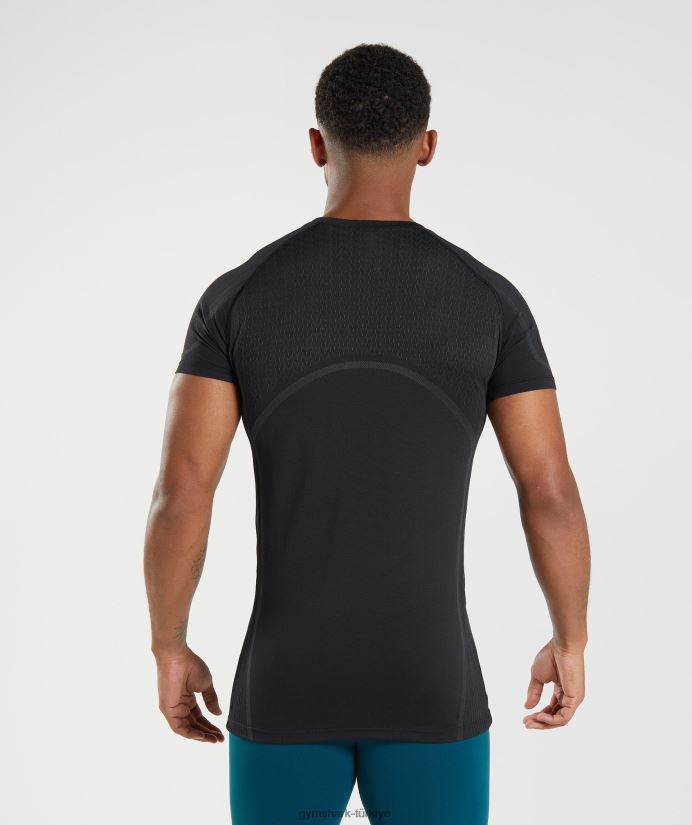 315 dikişsiz tişört erkeklerGymshark siyah 02H048778
