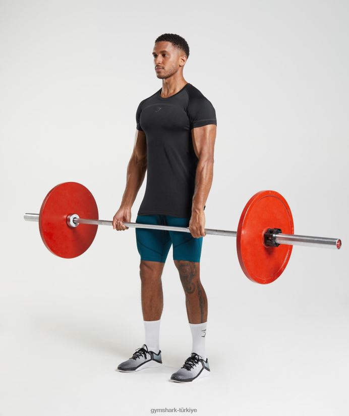 315 dikişsiz tişört erkeklerGymshark siyah 02H048778