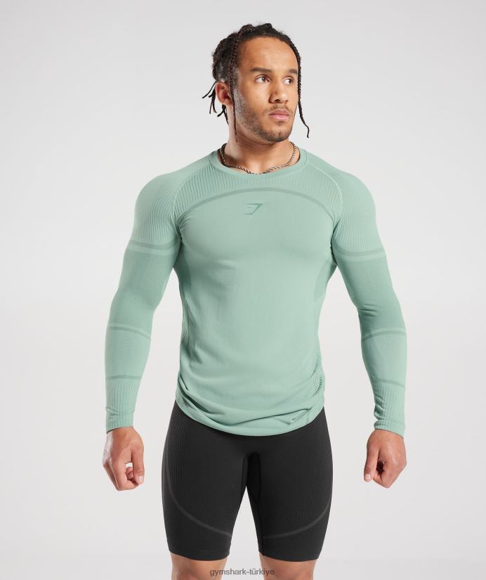 315 dikişsiz uzun kollu tişört erkeklerGymshark don deniz mavisi/mürekkep deniz mavisi 02H048780
