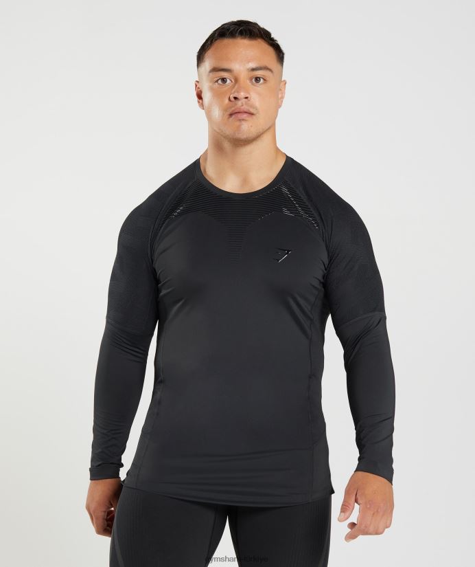 315 uzun kollu tişört erkeklerGymshark siyah 02H048622