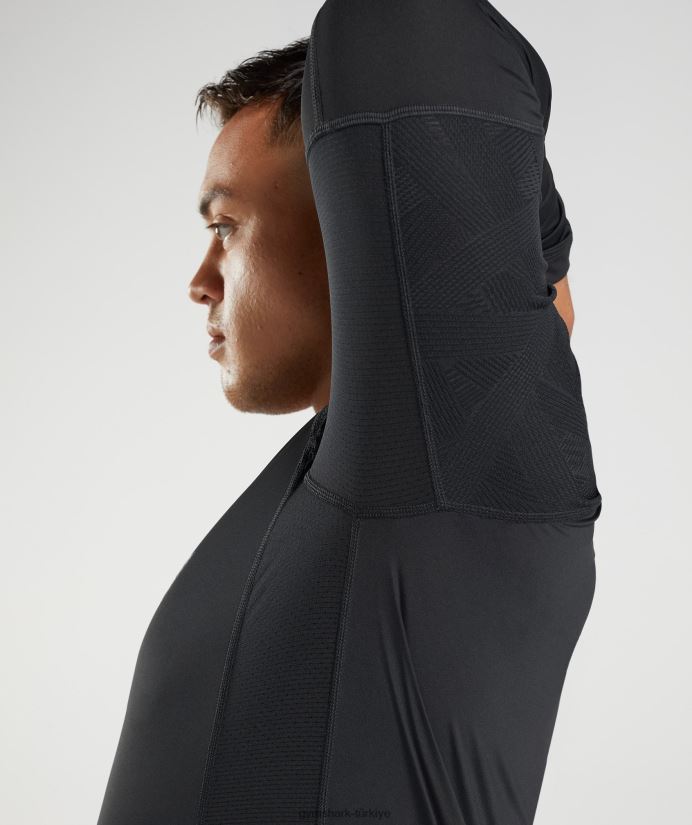 315 uzun kollu tişört erkeklerGymshark siyah 02H048622