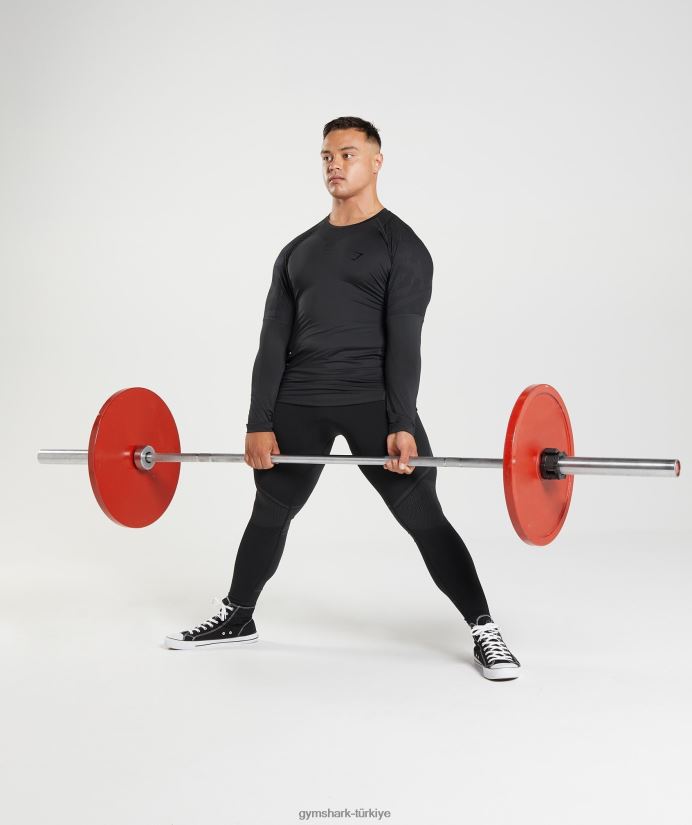 315 uzun kollu tişört erkeklerGymshark siyah 02H048622