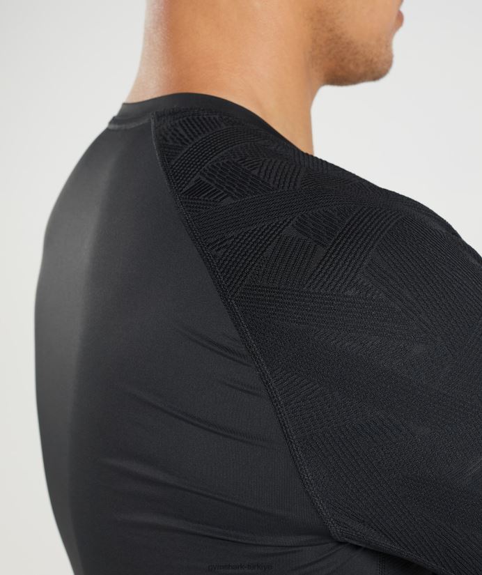 315 uzun kollu tişört erkeklerGymshark siyah 02H048622