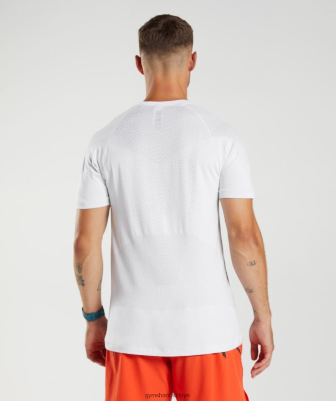 apeks dikişsiz tişört erkeklerGymshark beyaz/açık gri 02H048594