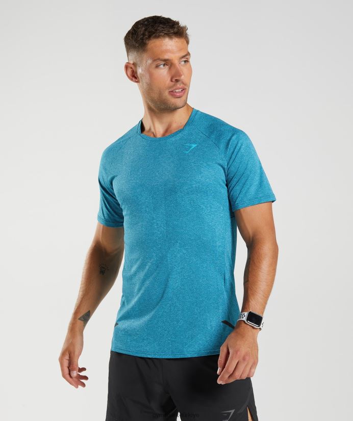 apeks tişört erkeklerGymshark Atlantik mavisi/köpekbalığı mavisi 02H048682