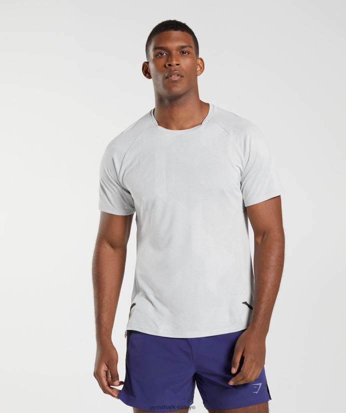 apeks tişört erkeklerGymshark açık gri/beyaz 02H048592