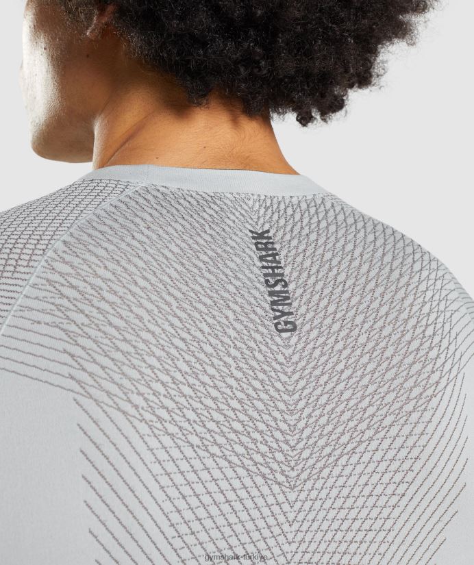 apex dikişsiz uzun kollu tişört erkeklerGymshark açık gri/oniks grisi 02H048720