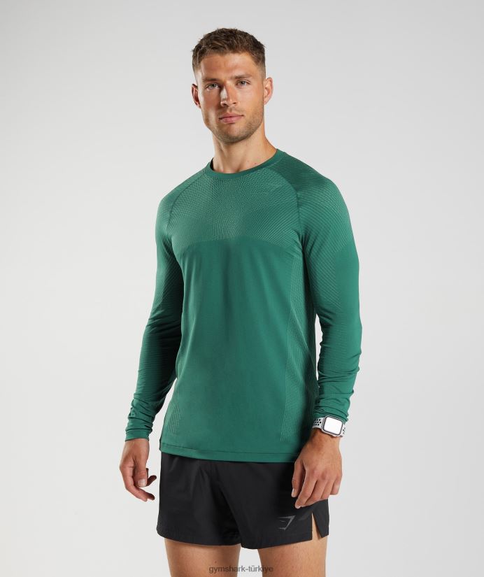 apex dikişsiz uzun kollu tişört erkeklerGymshark orman yeşili/hoya yeşili 02H048699