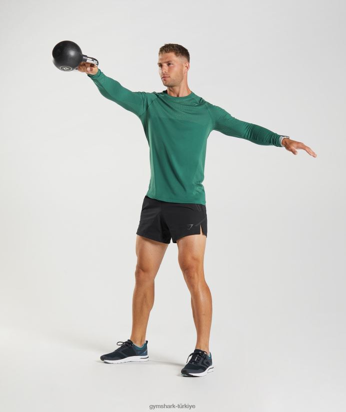 apex dikişsiz uzun kollu tişört erkeklerGymshark orman yeşili/hoya yeşili 02H048699