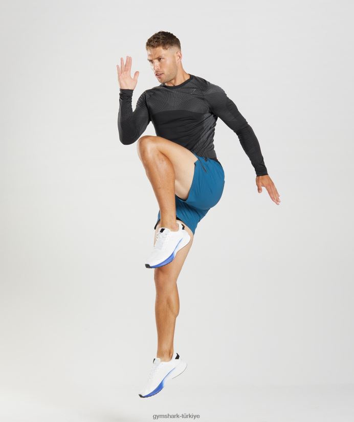 apex dikişsiz uzun kollu tişört erkeklerGymshark siyah/siluet grisi 02H048764