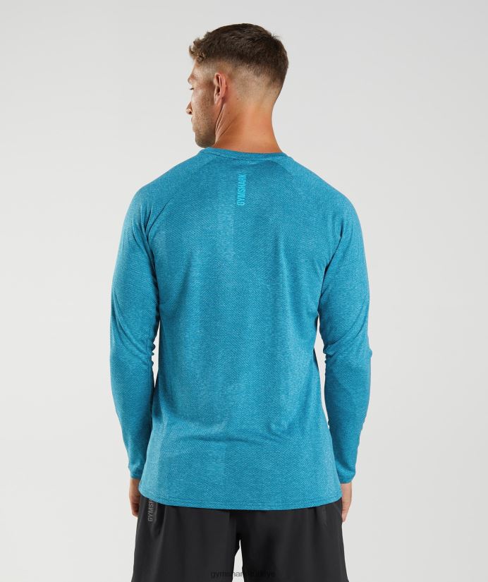 apex uzun kollu tişört erkeklerGymshark Atlantik mavisi/köpekbalığı mavisi 02H048672