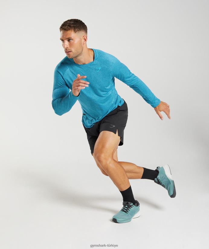 apex uzun kollu tişört erkeklerGymshark Atlantik mavisi/köpekbalığı mavisi 02H048672