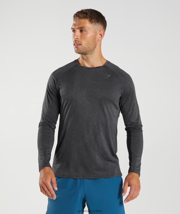 apex uzun kollu tişört erkeklerGymshark siyah/siluet grisi 02H048653