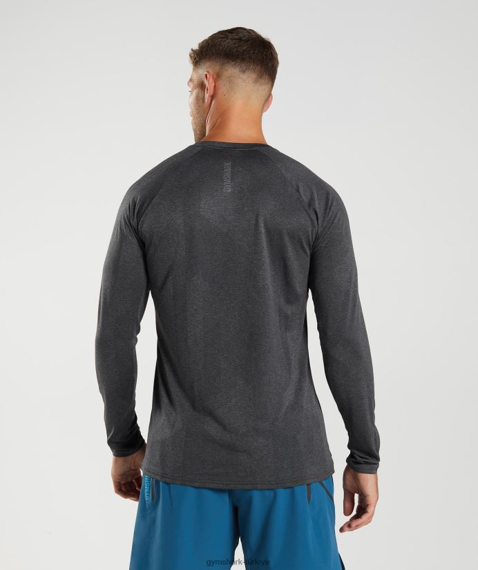 apex uzun kollu tişört erkeklerGymshark siyah/siluet grisi 02H048653
