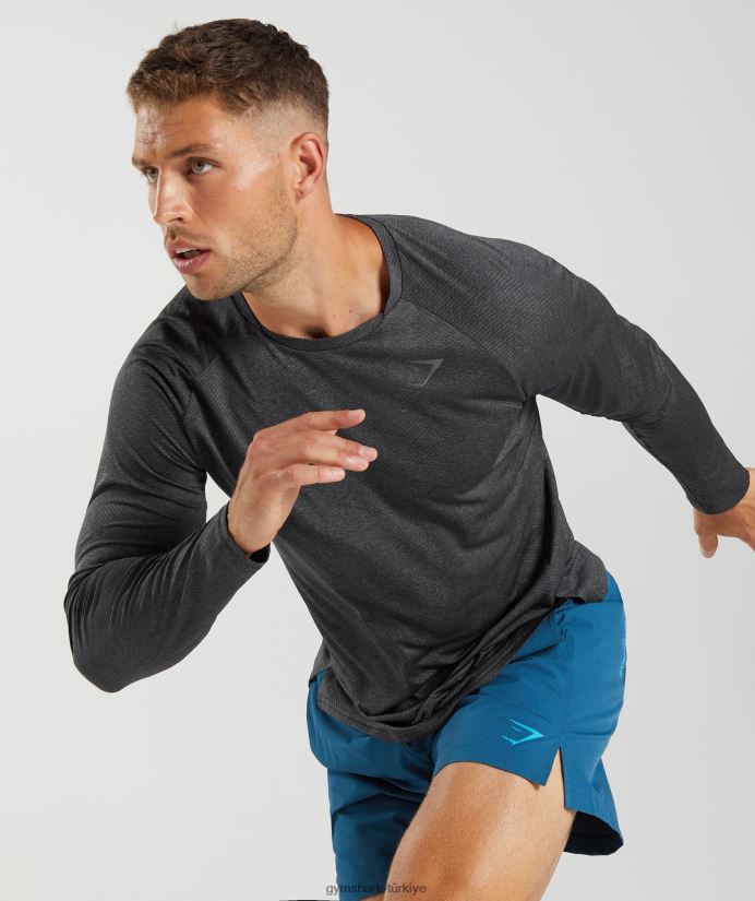 apex uzun kollu tişört erkeklerGymshark siyah/siluet grisi 02H048653