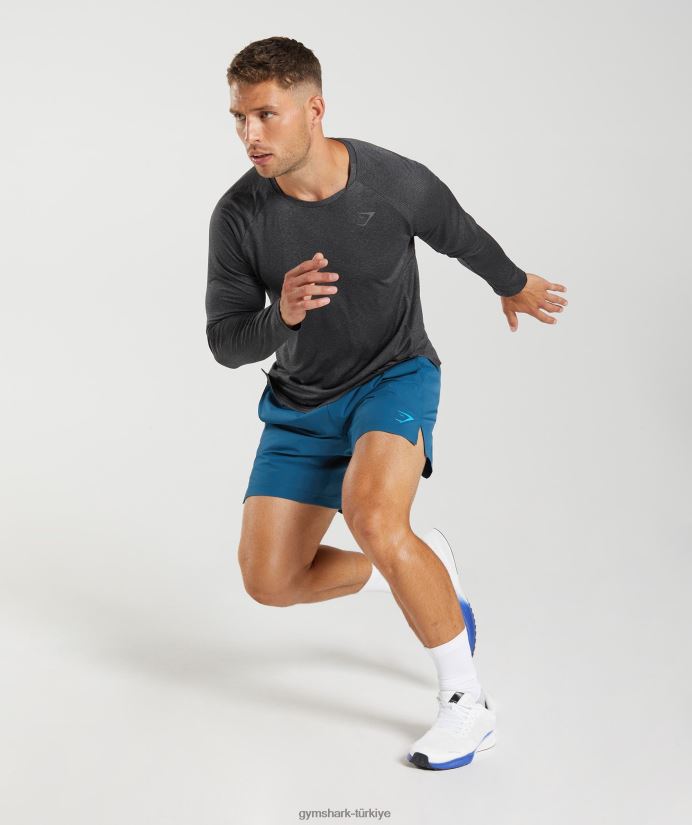 apex uzun kollu tişört erkeklerGymshark siyah/siluet grisi 02H048653