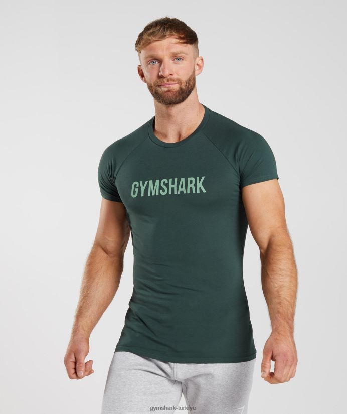 apollo tişört erkeklerGymshark obsidyen yeşili 02H048745