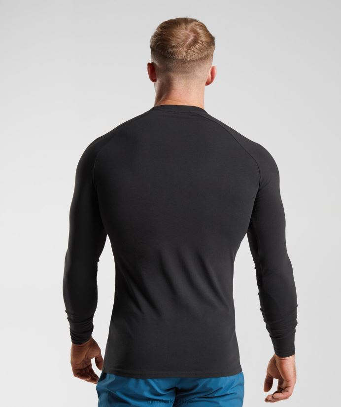apollo uzun kollu tişört erkeklerGymshark siyah 02H048731