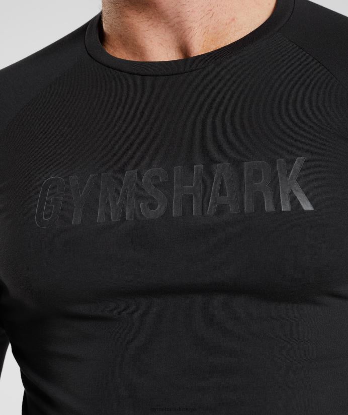 apollo uzun kollu tişört erkeklerGymshark siyah 02H048731