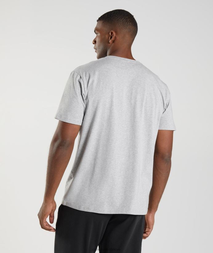 blok tişört erkeklerGymshark açık gri marn 02H048714