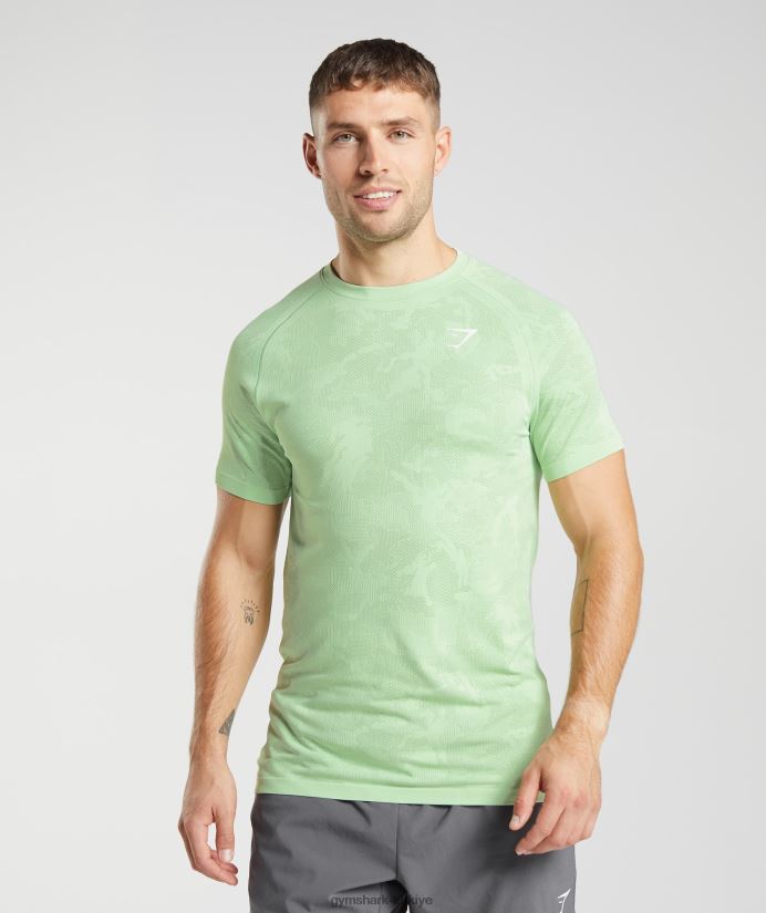 coğrafi dikişsiz tişört erkeklerGymshark aloe yeşili/çay yeşili 02H048609