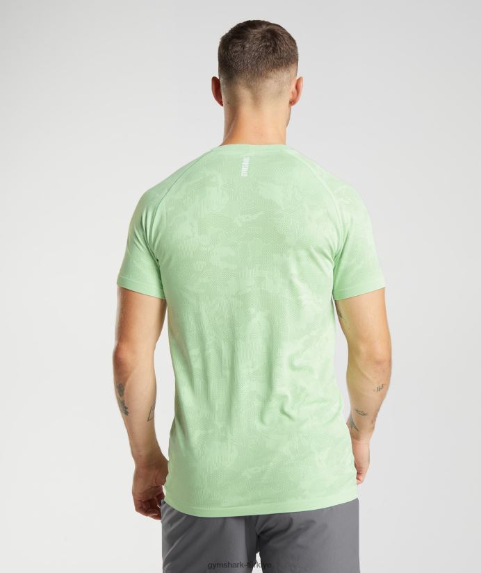 coğrafi dikişsiz tişört erkeklerGymshark aloe yeşili/çay yeşili 02H048609
