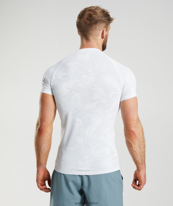 coğrafi dikişsiz tişört erkeklerGymshark beyaz/açık gri 02H048742
