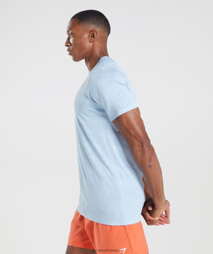 coğrafi dikişsiz tişört erkeklerGymshark beyaz/ay taşı mavisi 02H048604