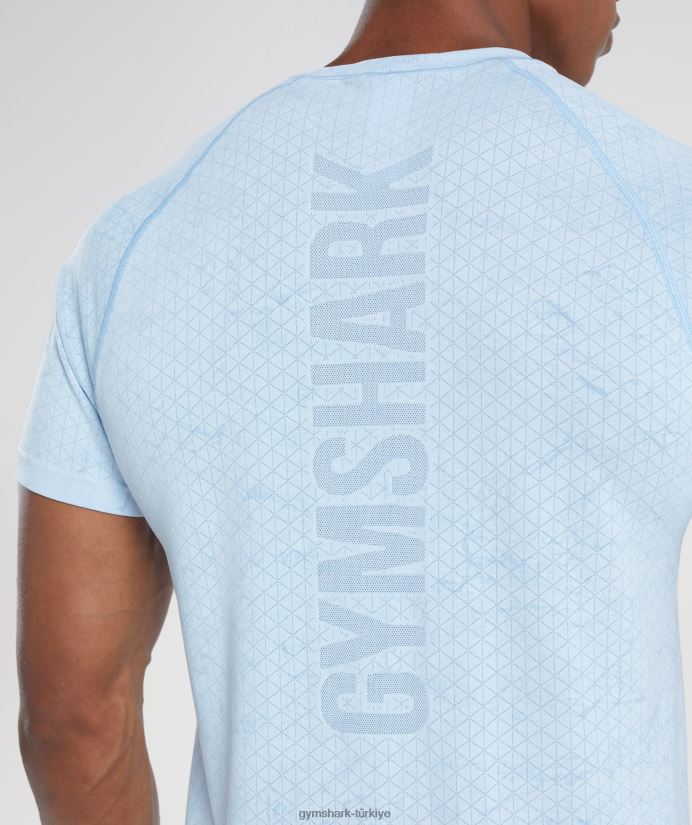coğrafi dikişsiz tişört erkeklerGymshark beyaz/ay taşı mavisi 02H048604