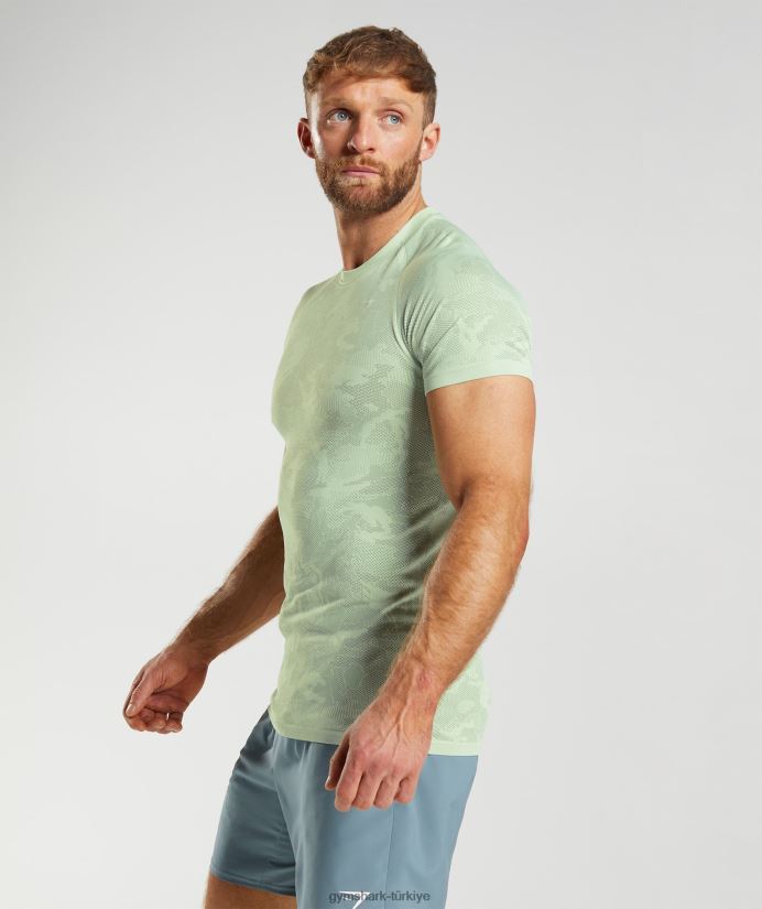 coğrafi dikişsiz tişört erkeklerGymshark bitki örtüsü yeşili/söğüt yeşili 02H048657