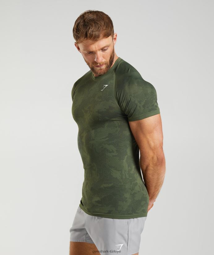 coğrafi dikişsiz tişört erkeklerGymshark çekirdek zeytin/siyah 02H048645