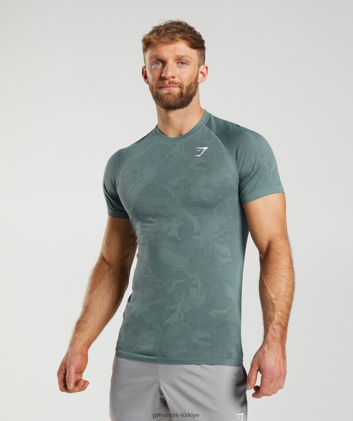 coğrafi dikişsiz tişört erkeklerGymshark gök gürültüsü mavisi/kozmik gri 02H048737