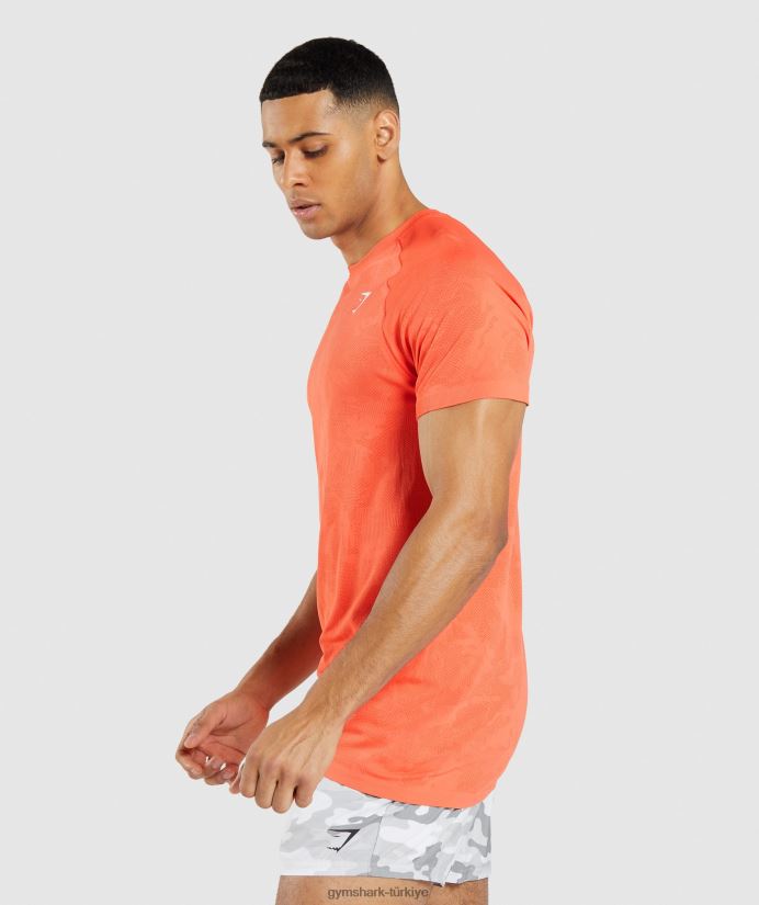 coğrafi dikişsiz tişört erkeklerGymshark papaya portakalı/baharatlı portakal 02H048668