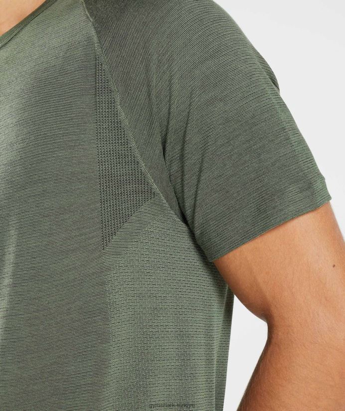 dikişsiz tişörtü tekrar al erkeklerGymshark çekirdek zeytin/siyah marn 02H048626