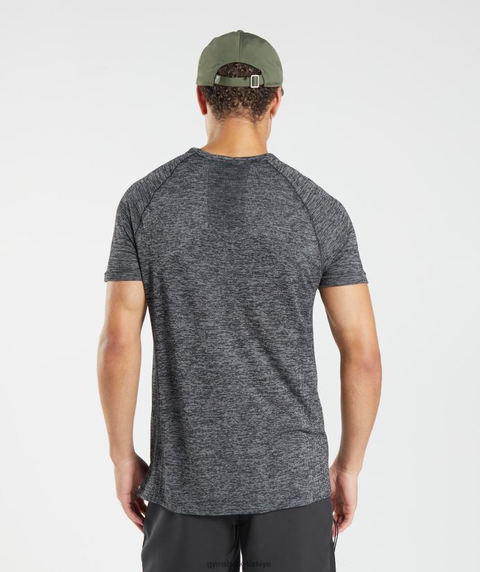 dikişsiz tişörtü tekrar al erkeklerGymshark siyah/beyaz kırçıllı 02H048636