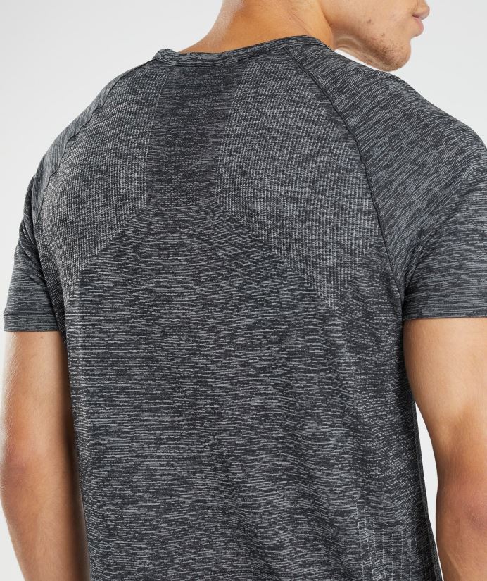 dikişsiz tişörtü tekrar al erkeklerGymshark siyah/beyaz kırçıllı 02H048636