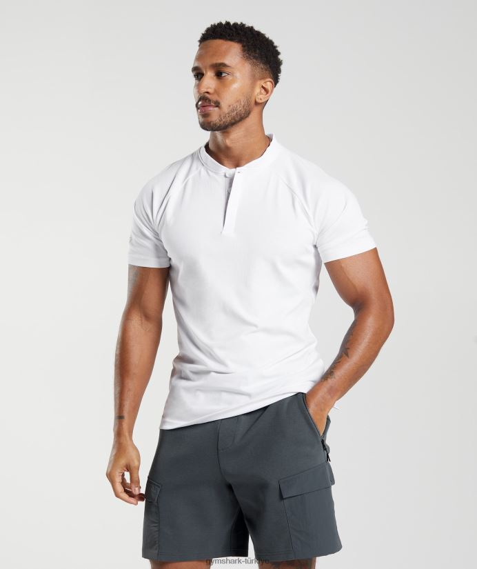 dinlenme günü işe gidip gelme polo tişört erkeklerGymshark beyaz 02H048590