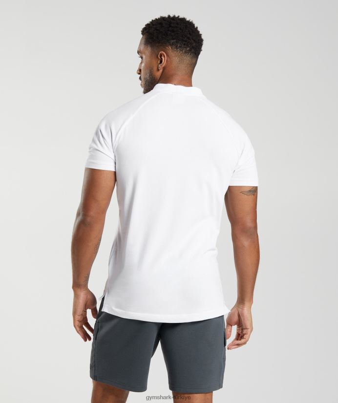 dinlenme günü işe gidip gelme polo tişört erkeklerGymshark beyaz 02H048590