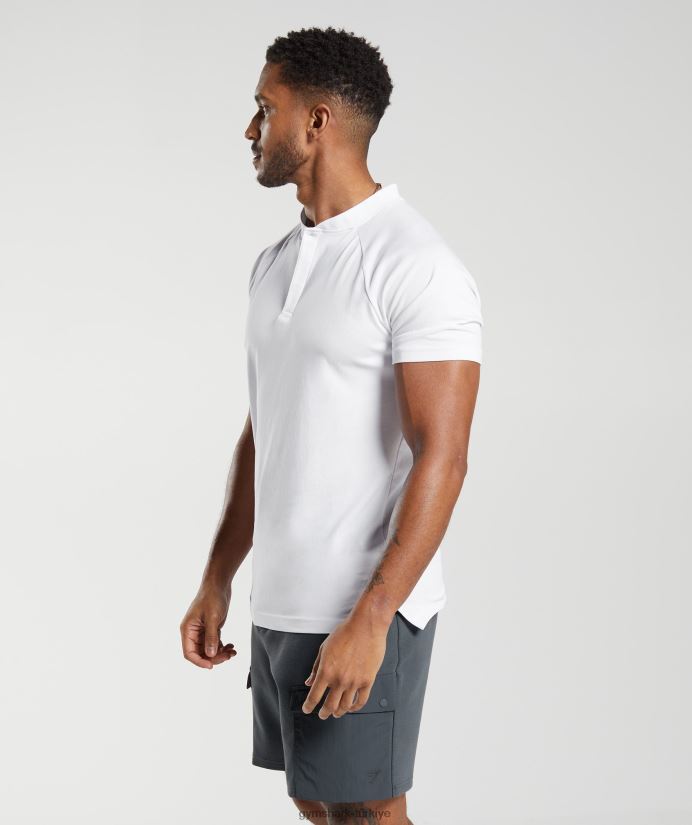 dinlenme günü işe gidip gelme polo tişört erkeklerGymshark beyaz 02H048590