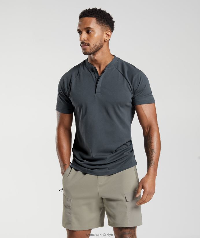 dinlenme günü işe gidip gelme polo tişört erkeklerGymshark kozmik gri 02H048768