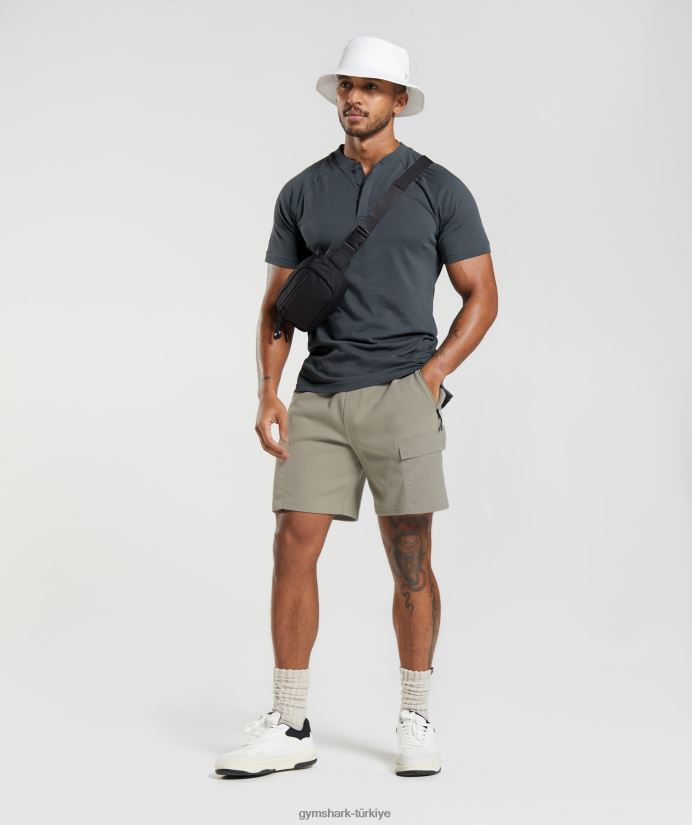 dinlenme günü işe gidip gelme polo tişört erkeklerGymshark kozmik gri 02H048768